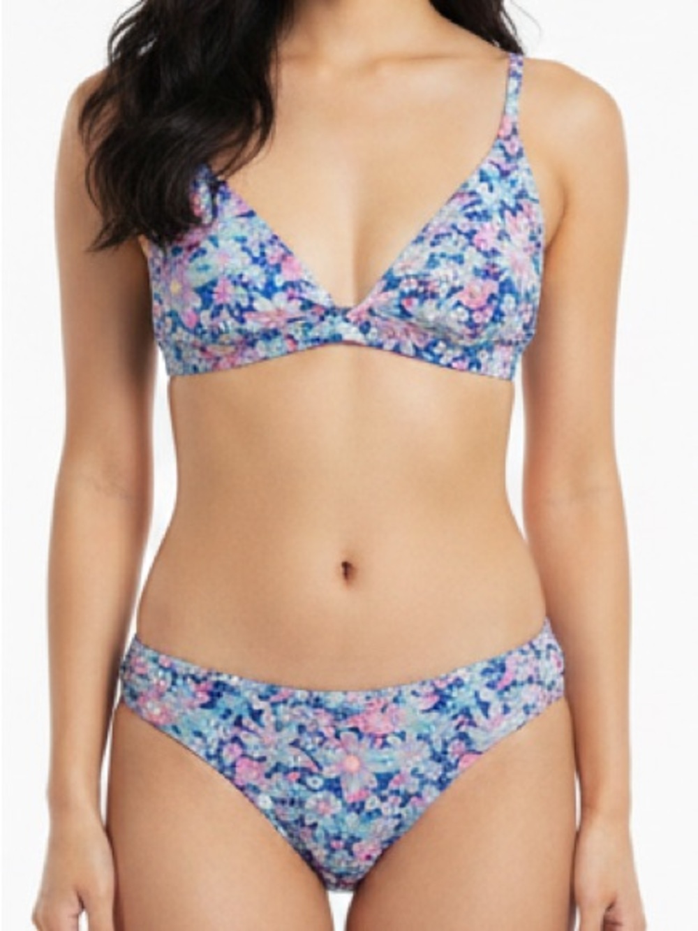 Women's Floral Bikini Set Size L Multicolor Adjustable Straps‎